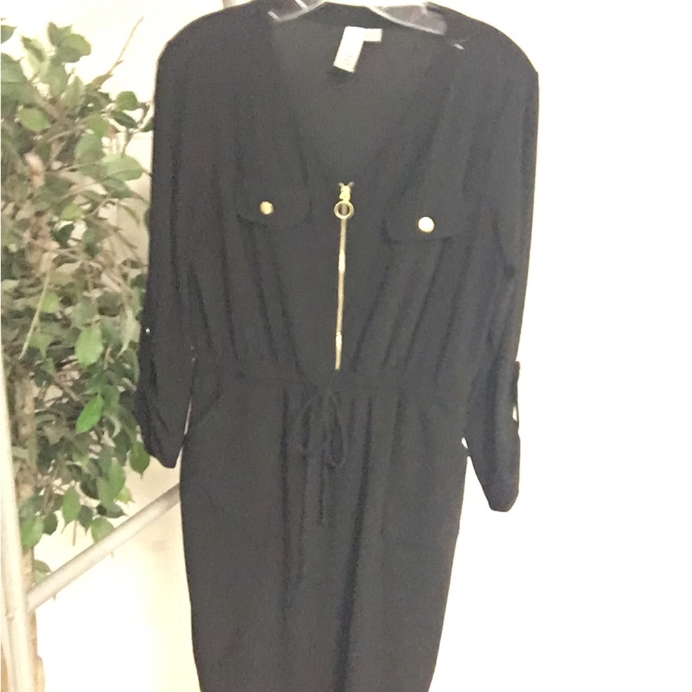 SoHo black dress with gold zipper size medium